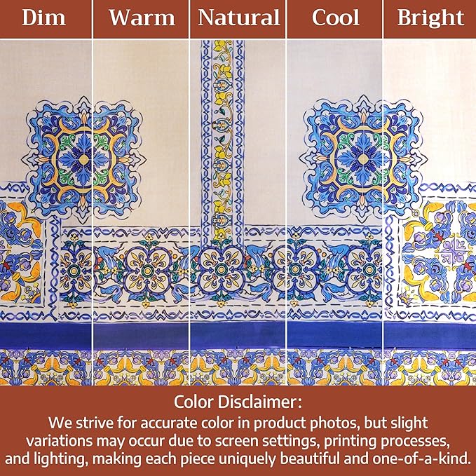 Maison d' Hermine Premium Table Cloth Rectangle Table 100% Combed Cotton 140 x 70 Inches Tablecloth Reusable Decorative for Dining Room, Farmhouse, Home, Party, Festive & Wedding - Sciacca