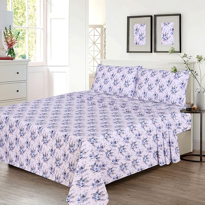 RUVANTI Queen Cotton Percale Bed Linen Set Soft Breathable - Deep Pocket 4Pcs Maple
