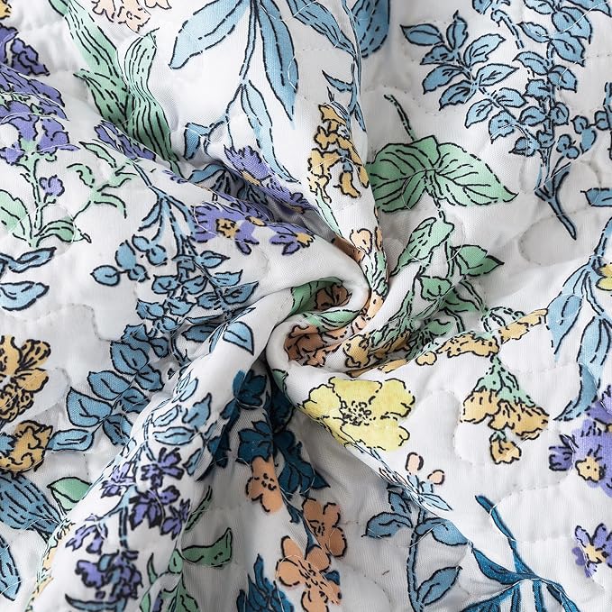 HoneiLife Quilt Sets Queen Size - Floral Quilt 3-Piece,Botanical Bedspreads Wildflower Coverlets for Queen Bed,Microfiber Bed Cover, Queen Quilt Bedding Set All Season Quilts-Variety