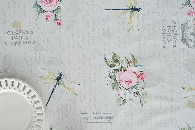 Maison d' Hermine Table Cloth Square Table 100% Cotton 60 x 60 Inches Tablecloth Reusable Decorative for Dining Room, Farmhouse, Home, Party, Festive & Wedding Spring Summer - Champ De Mars