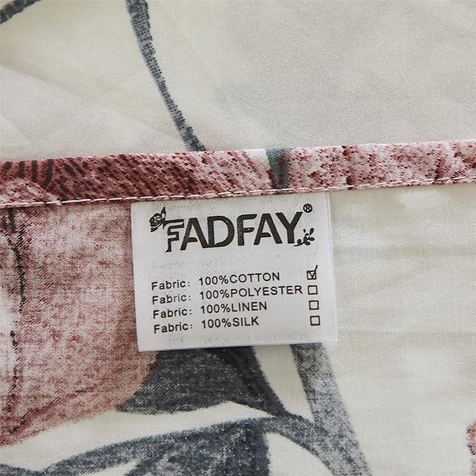 FADFAY Sheets Set Queen Shabby Beige Floral Bedding Elegant Peony Sheets Set Vintage Flower Bedding Collections Soft 100% Egyptian Cotton 800 Thread Count Deep Pocket Fitted Sheet, 4Pcs-Queen Size