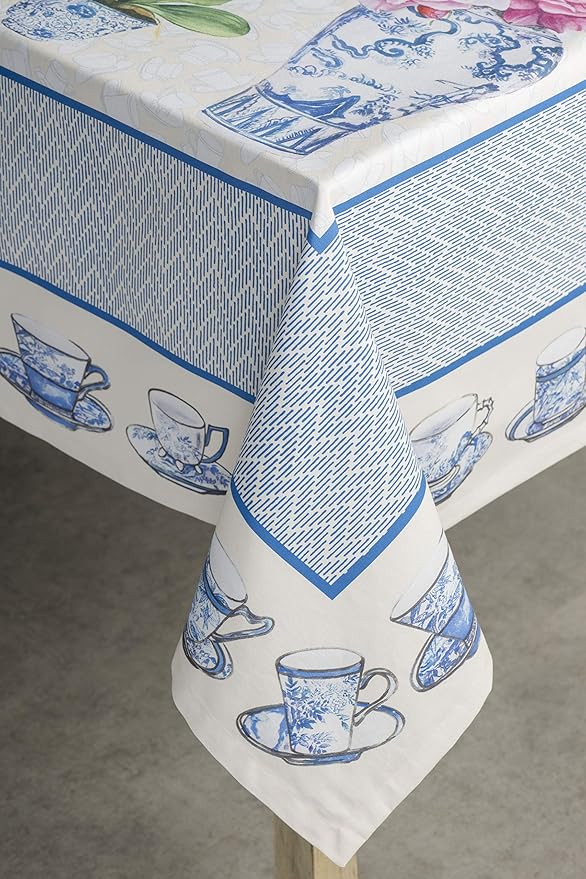 Maison d' Hermine Table Cloth Rectangle Table 100% Cotton 60 x 120 Inches Tablecloth Reusable Decorative Everyday Use for Dining Room, Farmhouse, Home, Party, Festive & Wedding Spring Summer - Canton