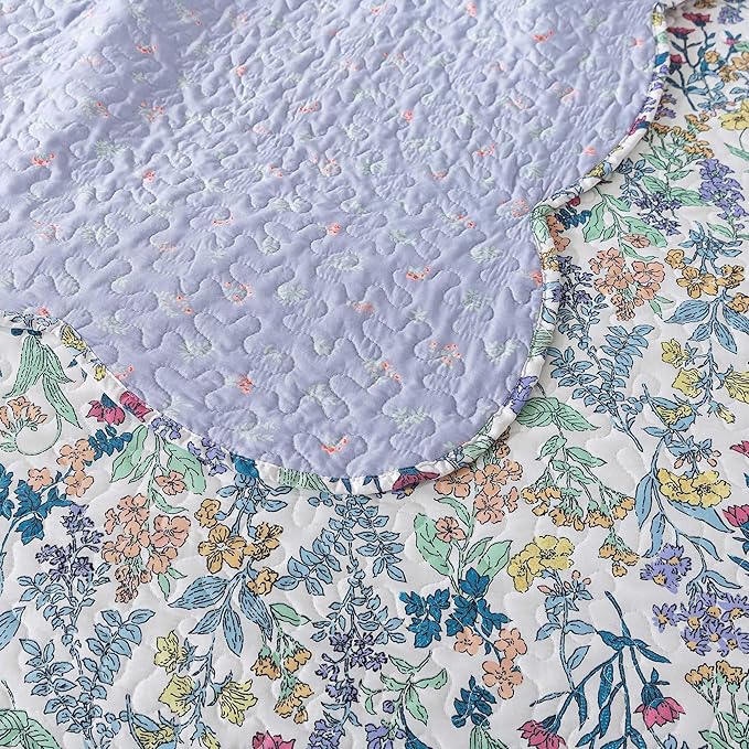 HoneiLife Oversized King Bedspreads - California King Quilt Sets 120"x120",3-Piece Floral Bedspreads, Lightweight Coverlets, Wildflower Quilts, King Quilt Bedding Sets for All Season Use