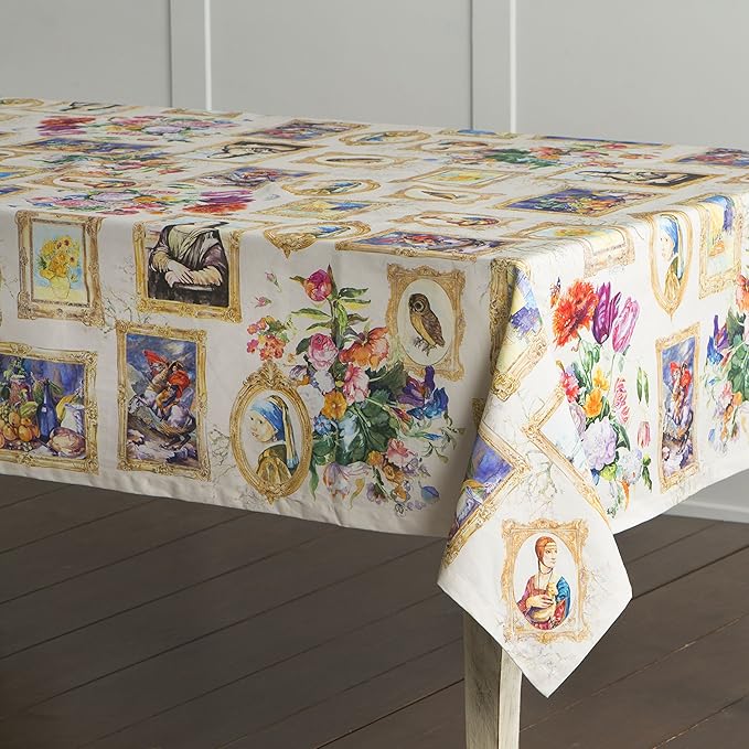 Maison d' Hermine Table Cloth Rectangle Table 100% Cotton 54 x 72 Inches Tablecloth Reusable Decorative for Dining Room, Farmhouse, Home, Party, Festive & Wedding Spring Summer - Masterpiece