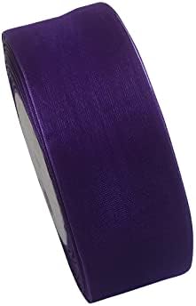Chenkou Craft Solid Organza Ribbon 1 Roll 50 Yards Violet 2" (50mm) Birthday Craft Bow Party Decoration Packing Ribbons (Violet, 2"(50mm))