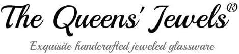 THE QUEENS' JEWELS American Flag Jeweled 4x4 Candle Holder Vase - Unique Gift for Women, Birthday, Cute, Fun, Cocktail, Queen, Not Painted, Decorated, Bling, Bedazzled, Rhinestone