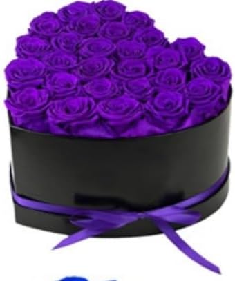 Forever Flowers, 27 Fresh Preserved Rose in Heart Shape Box for Delivery Prime, Eternal Rose for Her Wife Women Anniversary Birthday Red