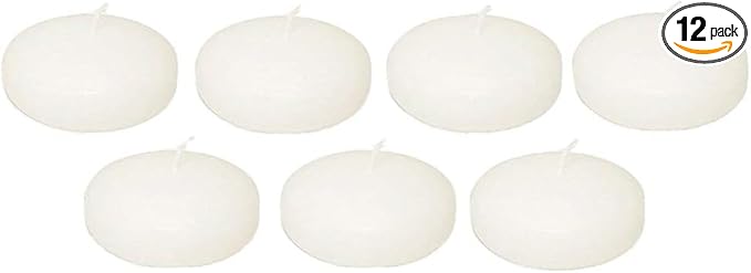 D'light Online Floating Candles Bulk Pack for Events, Weddings, Spa, Home Decor, Special Occasions and Holiday Decorations (Large - 3" (Set of 12), Pale Ivory)