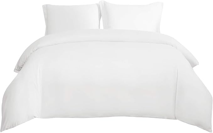 Bedsure Duvet Cover California King Size - Soft Double Brushed Bedding Set for Kids & Adults, Zipper Closure, 3 Pieces, Includes 1 Duvet Cover (104"x98") & 2 Pillow Shams, NO Comforter, White