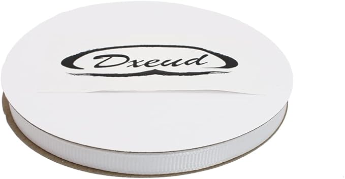 Solid Grosgrain Ribbon 25 Yard Each Roll 100% Polyester Woven Edge (1/4", White)