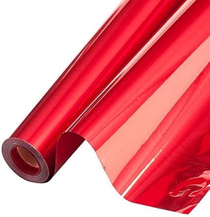 PMU (2 Gift Wrap Mylar Roll Metallic Red 2-sided, 24 Inches X 25 Ft Roll 1.4 Mil Highly Reflective Mylar Film, Great for Gifts, Birthdays, Christmas, Baskets, Arts & Crafts