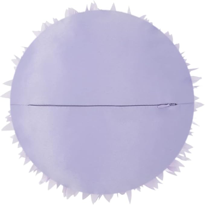 Decorative 3D Flower Round Throw Pillow with Inserts Included Handmade Cute Daisy Accent Pillow Soft Elegant Cushion for Bed Couch Chair Bedroom Living Room Home Decor 12Inch Lavender Purple