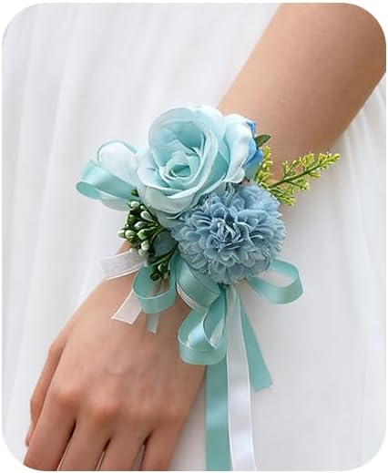 Rose Wrist Corsage Wristlet Band Bracelet Wedding Wrist Corsage Artificial Flowers Bracelet Homecoming Prom Corsages Wristlet for Women Bride Bridesmaid Wedding Prom Anniversary