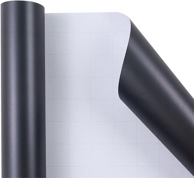 ZINTBIAL Matte Black Wrapping Paper Roll with Cut Lines - Solid Black Holiday Gift Wrap for Graduation, Birthdays, Wedding, Christmas, All Occasion - 17.5 in x 33 ft (48 sq. ft), Easy to Cut