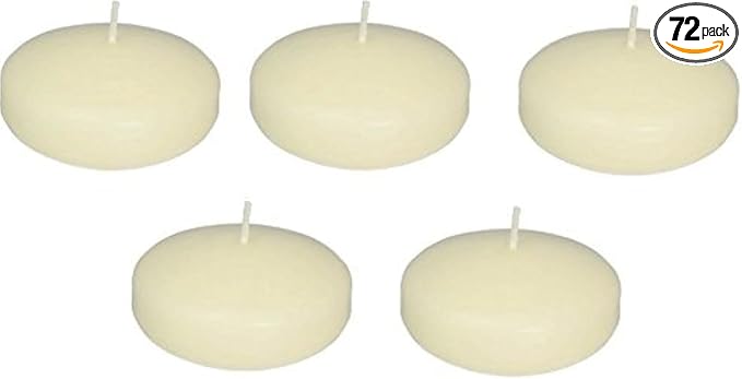 D'light Online Set of 72 Large 3 Inch Floating Candles Bulk Pack for Events, Centerpieces at Weddings, Spa, Pool, Home Décor, for Cylinder Vases, Special Occasions and Decor (Ivory)
