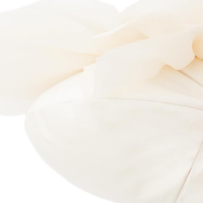 Handmade 3D Flower Round Throw Pillow Cover Elegant Decorative Floral Accent Pillow Case Cute Velvet Cushion for Bed Couch Car Chair Bedroom Boho Farmhouse Home Decor 12 Inch Cream White