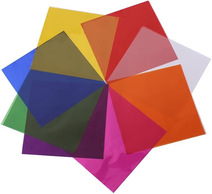 BetterJonny 240 Pcs Cellophane Sheets, 15.5X15.5cm Transparent Colored Cellophane Wrap Treat Candy Small Gifts Wrapping Colorful Plastic Sheets for DIY Arts Crafts Decorations（8-Colors