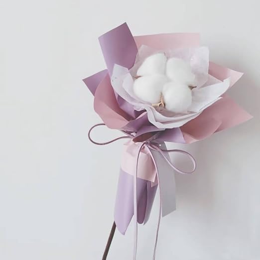 BBJ WRAPS Double Color Flower Wrapping Paper Waterproof Florist Bouquet Packaging Wraps 20 Sheets 23.6x23.6 Inch (Lilac)