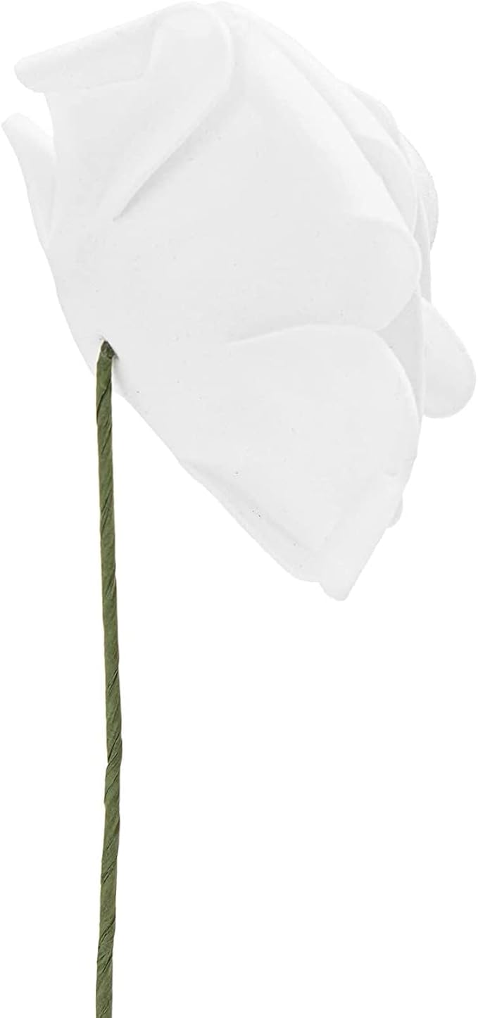 Bright Creations Bright White Roses Artificial Rose Flowers for Wedding Bouquet & Bridal Shower DIY Party Decor - 3 Inch Head, 9 Inch Stem, 60 Pack