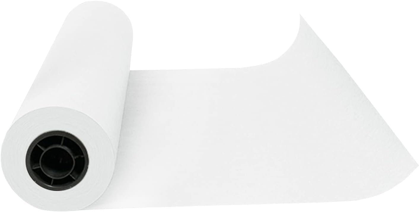 Kraft Paper Roll 12" x 98ft, White Craft Paper 80GMS for Gift Package/Bouquet Flower Wrapping/Kids Arts Drawing/Bulletin Board/DIY/Box Moving Filler/Shipping Supplies/Table Cover, Unwaxed & Uncoated