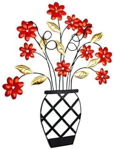 WTXRHW Metal Wall Art Metal Wall Decor Steel Decor - Wall Mount Plant Flower Pot Personalized 3D Metal Wall Decorative Vintage Hanging Art Style for Home Living Room Kitchen Bedroom (18.9 * 23.6in)