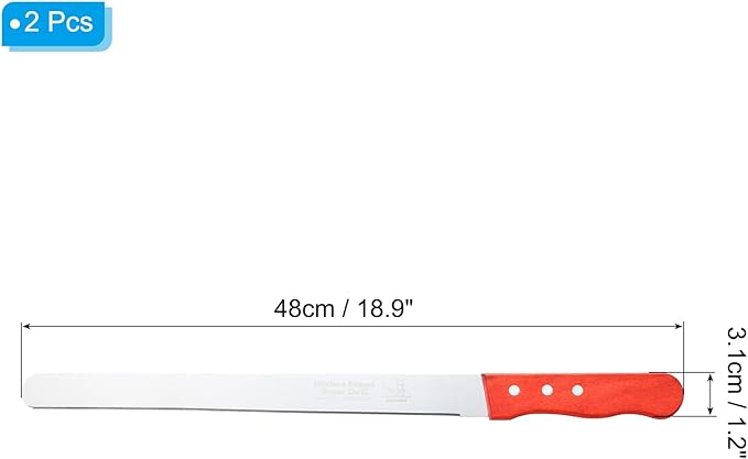 PATIKIL Floral Foam Knife, 2 Pcs 48 x 3.1CM Florist Professional Cutting Knife for Flower Foam Block Cake, Wooden Handle