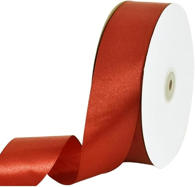 TONIFUL 1-1/2 Inch (40mm) x 100 Yards Rust Wide Satin Ribbon Solid Fabric Ribbon for Gift Wrapping Chair Sash Valentine's Day Wedding Birthday Party Decoration Hair Floral Craft Sewing