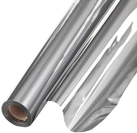 PMU Gift Wrap Mylar Roll Metallic Silver 2-Sided, 48 Inches X 50 Ft Roll 1.4 Mil Highly Reflective Mylar Film, Great for Gifts, Birthdays, Christmas, Baskets, Arts & Crafts