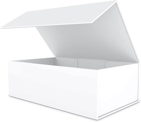 White Gift Box with Magnetic Closure Lid 10" X 6" X 3" Gift Boxe for Presents,Luxury for Gift Packaging, Bridesmaid Gifts Boxes,Birthday Gift Box