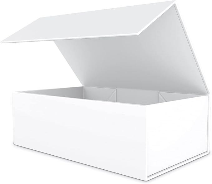 White Gift Box with Magnetic Closure Lid 12" X 6" X 4" Gift Boxe for Presents,Luxury for Gift Packaging, Bridesmaid Gifts Boxes,Birthday Gift Box