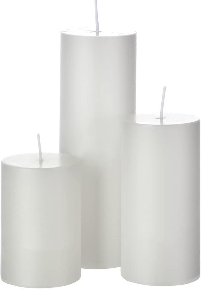 Shihanee 36 Pcs Pillar Candles with Glass Cylinder Vases Tall Hurricane Candle Holders Cylinder Vases for Centerpieces Wedding Party Decor, Total 18 Sets(Clear,White)