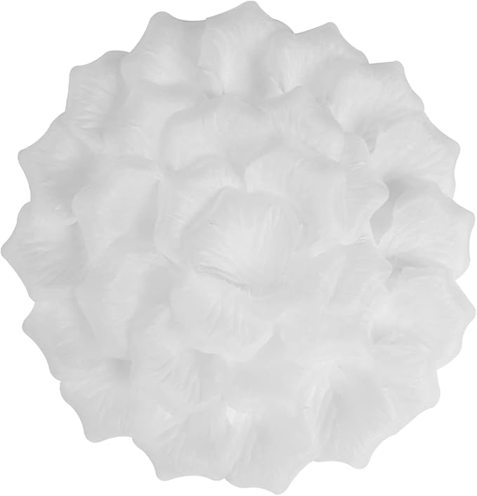 ATFL 2.2'' White Rose Petals Artificial,5000 Pcs White Silk Flower Petals for Weddings,Petalos De Rosas Artificialea para Decoracion