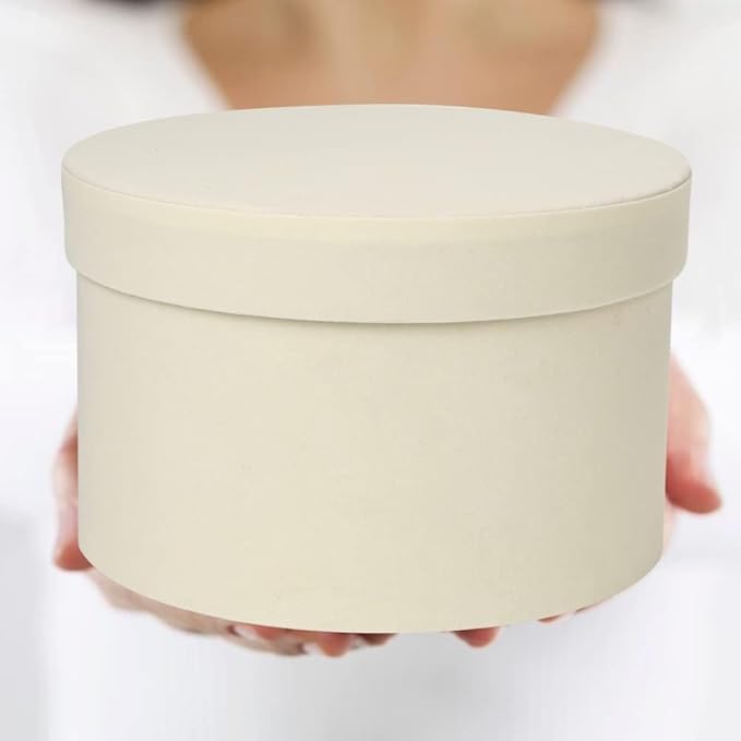 GnFlus Round White Gift Boxes with Lids for Presents Set of 4 Velvet Nesting Gifts Box for Arrangements Flowers Wedding Birthday Mothers Valentines Bridesmaid Christmas Party Anniversary