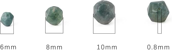 Faceted Natural Moss Agate Stone Round Beads 8mm 36cm/Strand for Jewelry Making
