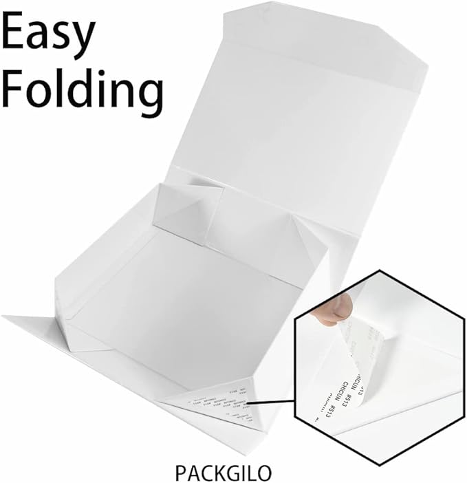1 Pcs White Extra Large Gift Box with Lid, 16.5 x 13 x 5.3 Inches, Hard Magnetic Giant Gift Boxes for Presents Clothes Robe Wedding Dress Sweater,Reusable Foldable Bridesmaid Proposal Box