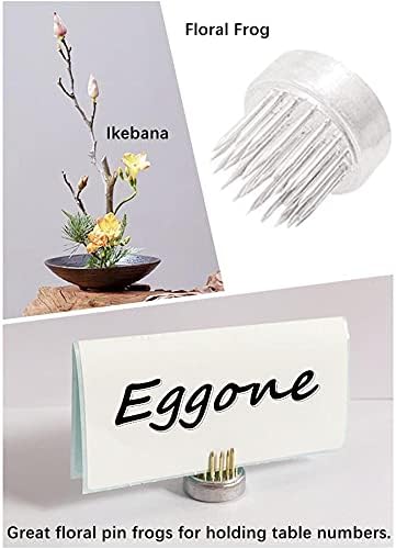 12Pcs Flower Frog 23mm/0.9inch Mini Floral Frog Japanese Ikebana Kenzan Table Numbers Holder Cut Flower Floral Arranger Stainless Steel Pin for Small Ikebana Vase