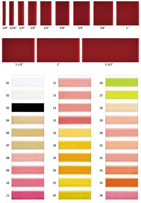 Chenkou Craft 30 Yards 1" (25mm) Velvet Ribbon Total 30 Colors Assorted Lots Bulk (Multicolored, 1"(25mm))