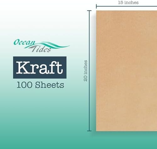 Ocean Tides 100 Sheets (14 x 20 Inches) Christmas Wrapping Paper – Gift Wrapping Tissue Paper Bulk for Crafts, Birthdays, & Holidays – Colored Tissue Papers for Gift Bags & Decorations, Kraft