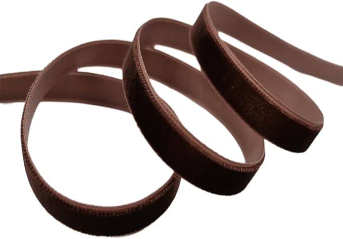 Nylon Single Face Velvet Ribbon,3/8 Inch X 25 Yards Spool (Brown)