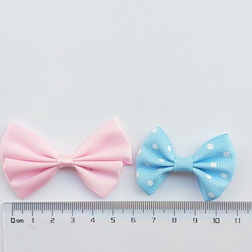 Chenkou Craft Mix Bulk 50pcs Ribbon Flowers Bows Craft Wedding Ornament Appliques A0241