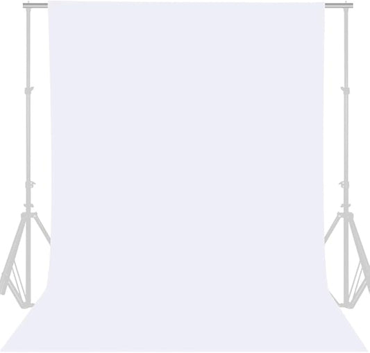 GFCC 8FTX10FT White Backdrop Background for Photography Photo Booth Backdrop for Photoshoot Background Screen Video Recording Parties Curtain