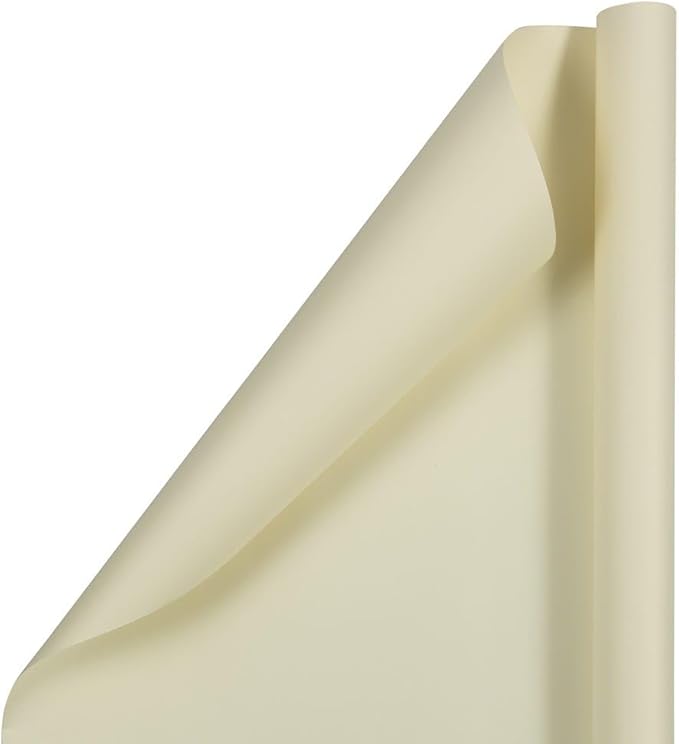JAM Paper Gift Wrap - Matte Wrapping Paper - 100 Sq Ft Total - Matte Ivory - 4 Rolls/Pack