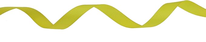 Solid Grosgrain Ribbon 25 Yard Each Roll 100% Polyester Woven Edge (5/8", Yellow)