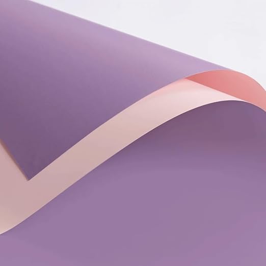 BBJ WRAPS Double Color Flower Wrapping Paper Waterproof Florist Bouquet Packaging Wraps 20 Sheets 23.6x23.6 Inch (Lilac)