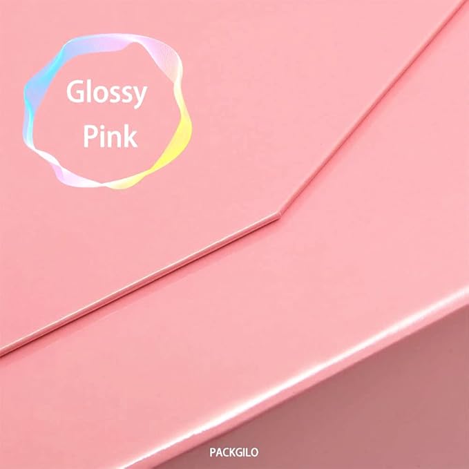 5Pcs 9.5x7x4 Inches Pink Gift Box with Lids for Presents Magnetic Gift Box Small Gift Boxes for Packaging，Bridesmaid Proposal，Groomsman (Glossy Pink)