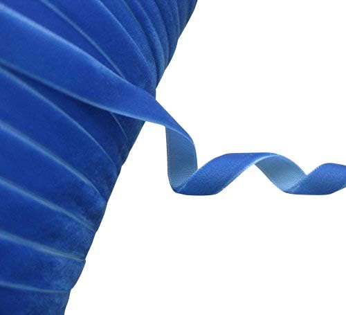 Chenkou Craft Blue 25 Yards 3/8" Velvet Ribbon Lots Bulk (Blue, 3/8"(10mm))