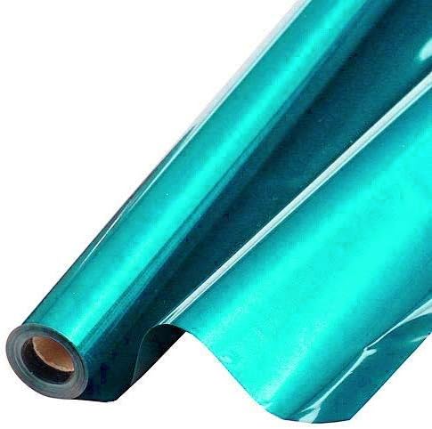 PMU Gift Wrap Mylar Roll Metallic Turquoise 2-sided, 48 Inches X 25 Ft Roll 1.4 Mil Highly Reflective Mylar Film, Great for Gifts, Birthdays, Christmas, Baskets, Arts & Crafts