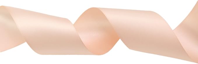 Peach Double Faced Satin Ribbons 1-1/2 inch Flower Boutique Gift Wrapping Ribbon 1.5inch 50yards Fabric Silk Bow Ribbon for Valentine's Day & Mother's Day DIY Crafts Hair Headband-Sewing
