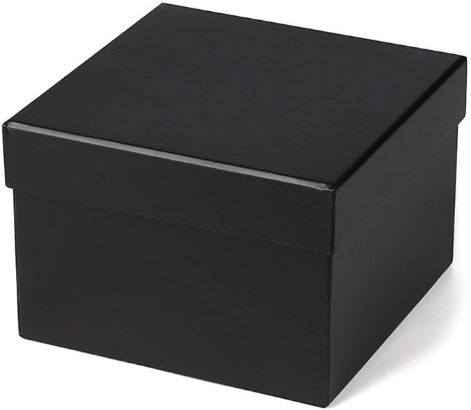 Briful Square Gift Boxes with Lids Set of 4 Black Gift Box Assorted Sizes Nesting Gift Boxes for Presents Birthday Bridesmaid Wedding Valentines Christmas Party Favor Boxes