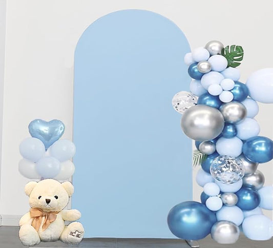 6FT Baby Blue Wedding Arch Cover, Baby Blue 6FT Arch Backdrop Covers for Gender Reveal, Light Blue ArchsBackdrop Covers, Chiara Backdrop Cover for Wedding Birthday Party Decor